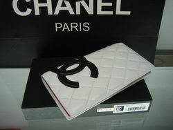AAA Chanel Leather Black CC Logo Bi-Fold Wallet 26717 White Online